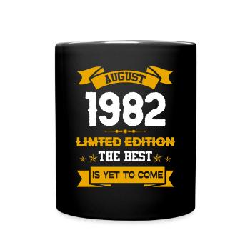 August 1982 Geburtstagsgeschenk - Tasse einfarbig - Schwarz - Vorne