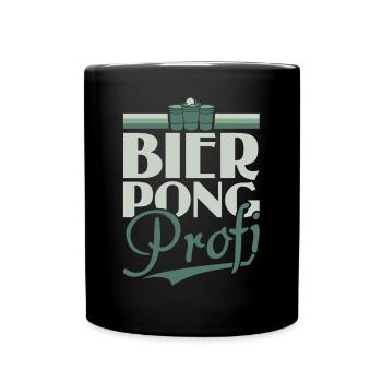 Bier Pong Profi - Bierpong Saufen Bier Pong - Tasse einfarbig - Schwarz - Vorne