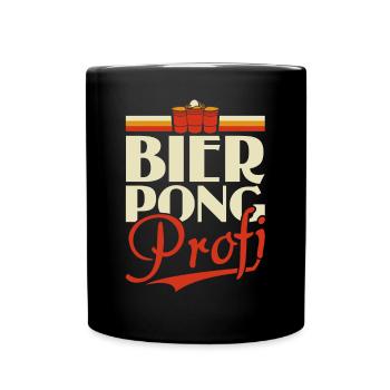 Bier Pong Profi - Bierpong Saufen Bier Pong - Tasse einfarbig - Schwarz - Vorne