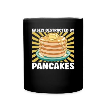 Distracted By Pancakes - Full Colour Mug - black - Front