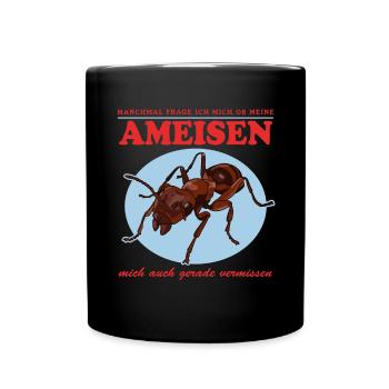 Ameisen Ameisenfarm Formicarium Ameise Geschenk - Tasse einfarbig - Schwarz - Vorne