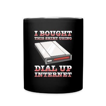 90er Nostalgie Retro 90er Einwahl Internet Vintage - Tasse einfarbig - Schwarz - Vorne