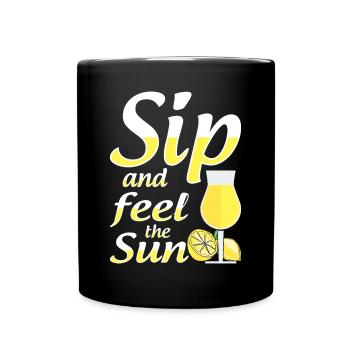 Italienischer Limoncello Liebhaber Zitrone Likör - Tasse einfarbig - Schwarz - Vorne