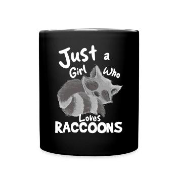 Just A Girl Who Loves Raccoons - Full Colour Mug - black - Front