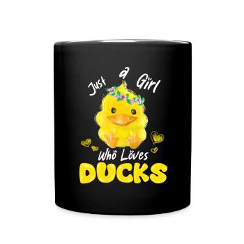 Just A Girl Who Loves Ducks - Full Colour Mug - black - Front