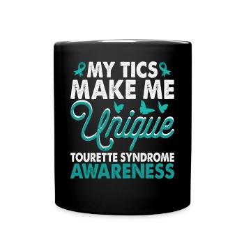 Tics Machen Mich Einzigartig Tourette-syndrom - Tasse einfarbig - Schwarz - Vorne