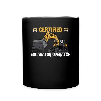 Certified excavator operator - Full Colour Mug - black - Front