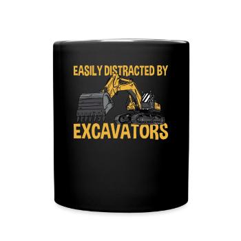 Distrait par Bagger - Mug uni - noir - Devant