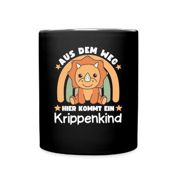 Aus Dem Weg Hier Kommt Ein Krippenkind - Tasse einfarbig - Schwarz - Vorne