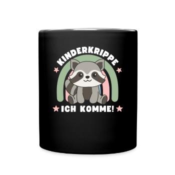 Kinderkrippe Ich Komme! - Tasse einfarbig - Schwarz - Vorne