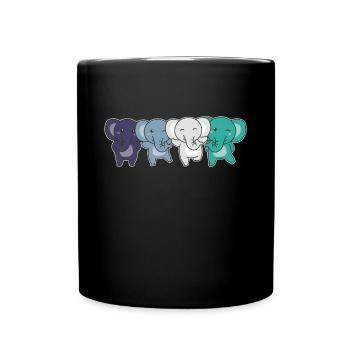 oriented aroace Flag Pride LGBTQ cute elephant - Full Colour Mug - black - Front