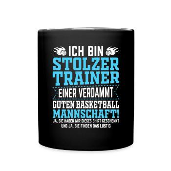 Basketball Trainer Mannschaft Geschenk - Tasse einfarbig - Schwarz - Vorne