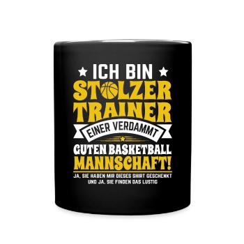 Basketball Mannschaft Trainer - Tasse einfarbig - Schwarz - Vorne