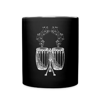 Conga Music Notes Conga Player Conga Drums Instrum - Full Colour Mug - black - Front