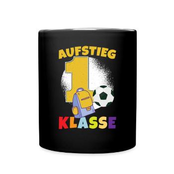 Aufstieg 1. Klasse - Tasse einfarbig - Schwarz - Vorne