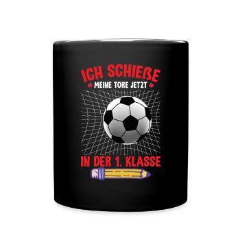 Einschulung 1. Klasse - Tasse einfarbig - Schwarz - Vorne