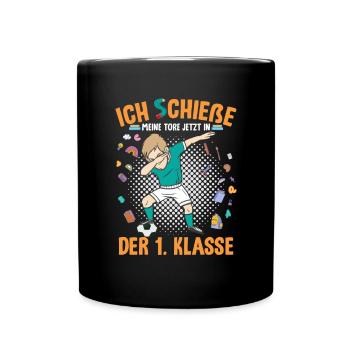 Schultüte 1. Klasse Einschulung - Tasse einfarbig - Schwarz - Vorne