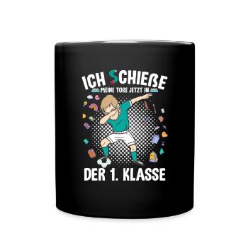 Schulkind 2023 1. Klasse - Tasse einfarbig - Schwarz - Vorne