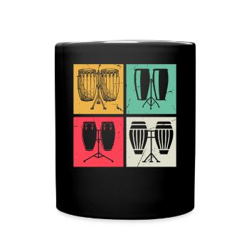 Retro Conga Drums Conga Instruments - Retro Congas - Full Colour Mug - black - Front