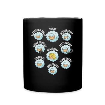 Schaf und Unschaf - Tasse einfarbig - Schwarz - Vorne