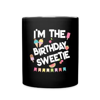 Fun Ice Cream Treats I'm The Birthday Sweetie Girl - Full Colour Mug - black - Front