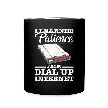 90er Jahre Nostalgie Retro 90er Jahre Dial Up - Tasse einfarbig - Schwarz - Vorne