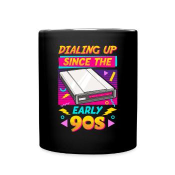 90er Jahre Nostalgie Retro 90er Jahre Dial Up - Tasse einfarbig - Schwarz - Vorne