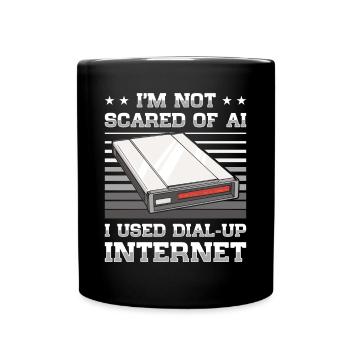 90er Jahre Nostalgie Retro 90er Jahre Dial Up - Tasse einfarbig - Schwarz - Vorne