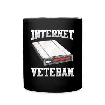 90er Jahre Nostalgie Retro 90er Jahre Dial Up - Tasse einfarbig - Schwarz - Vorne
