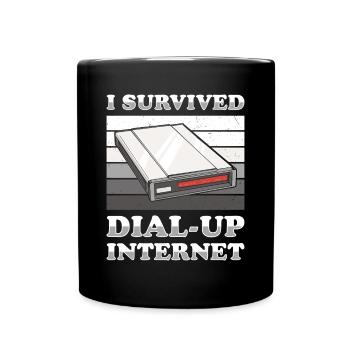 90er Jahre Nostalgie Retro 90er Jahre Dial Up - Tasse einfarbig - Schwarz - Vorne