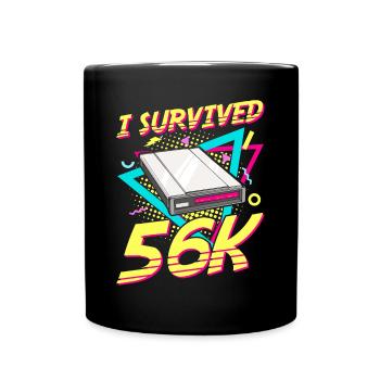 90er Nostalgie Retro 90er Einwahl Internet Vintage - Tasse einfarbig - Schwarz - Vorne
