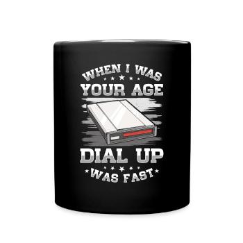 90er Nostalgie Retro 90er Einwahl Internet Vintage - Tasse einfarbig - Schwarz - Vorne