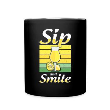 Italienischer Limoncello Liebhaber Zitrone Likör - Tasse einfarbig - Schwarz - Vorne