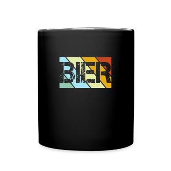 Bière Rétro - Mug uni - noir - Devant