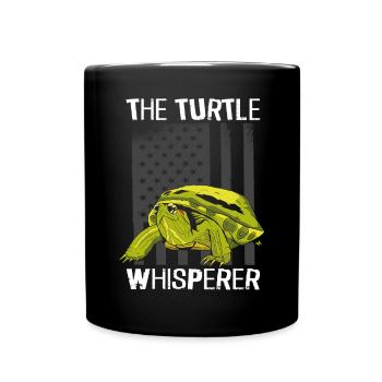 Sea Turtle Tortoise American Flag - Full Colour Mug - black - Front