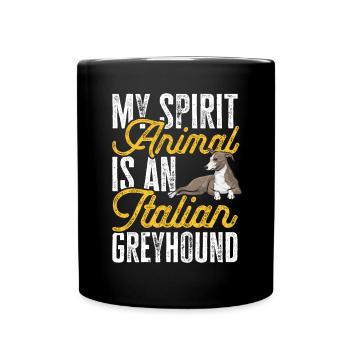 Lévrier italien Greyhound Chiens - Mug uni - noir - Devant