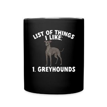 Italienischer Windspiel Windhund Hunde - Tasse einfarbig - Schwarz - Vorne