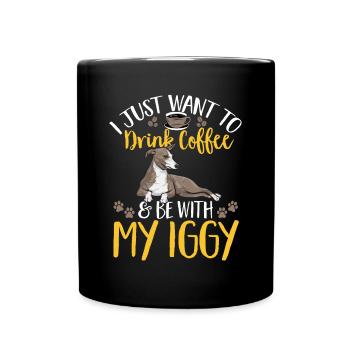 Lévrier italien Greyhound Chiens - Mug uni - noir - Devant