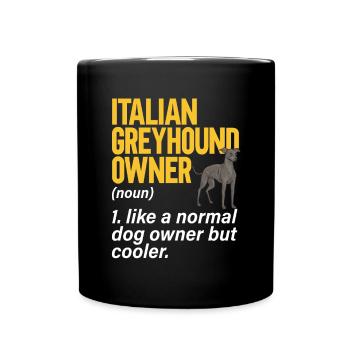 Italienischer Windspiel Windhund Hunde - Tasse einfarbig - Schwarz - Vorne