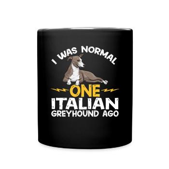 Italienischer Windspiel Windhund Hunde - Tasse einfarbig - Schwarz - Vorne