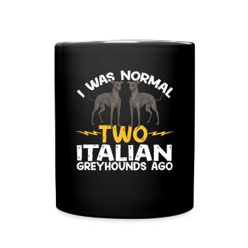Italian Greyhound Greyhound Dogs - Full Colour Mug - black - Front