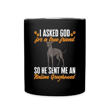 Lévrier italien Greyhound Chiens - Mug uni - noir - Devant