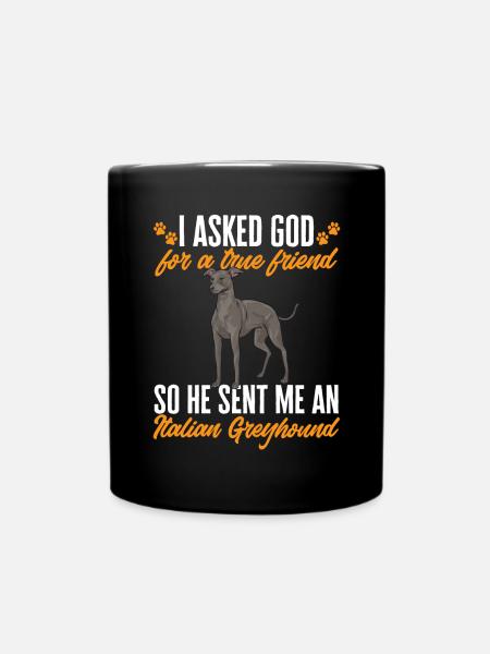 Italienischer Windspiel Windhund Hunde - Tasse einfarbig - Schwarz