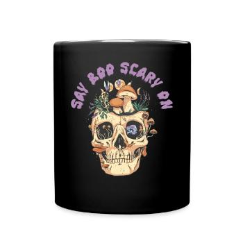Say Boo Scary On Funny Halloween - Full Colour Mug - black - Front