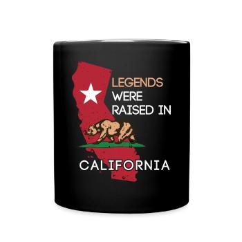 Legenden wurden in Kalifornien aufgezogen - Tasse einfarbig - Schwarz - Vorne
