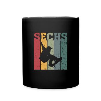 Sechs - Tasse einfarbig - Schwarz - Vorne