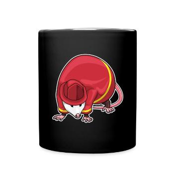 Possums Firefighter Fire Helmet Fire Brigade - Full Colour Mug - black - Front