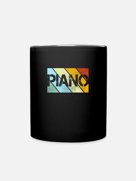 Klavier Retro - Tasse einfarbig - Schwarz