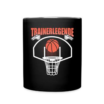 Trainerlegende Basketball Mannschaft - Tasse einfarbig - Schwarz - Vorne