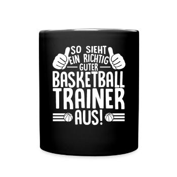 Basketballmannschaft Trainer Geschenkidee - Tasse einfarbig - Schwarz - Vorne